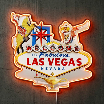ShineNeon™ Las Vegas Western Icons neon sign USB Power - LED neon sign close-up detail