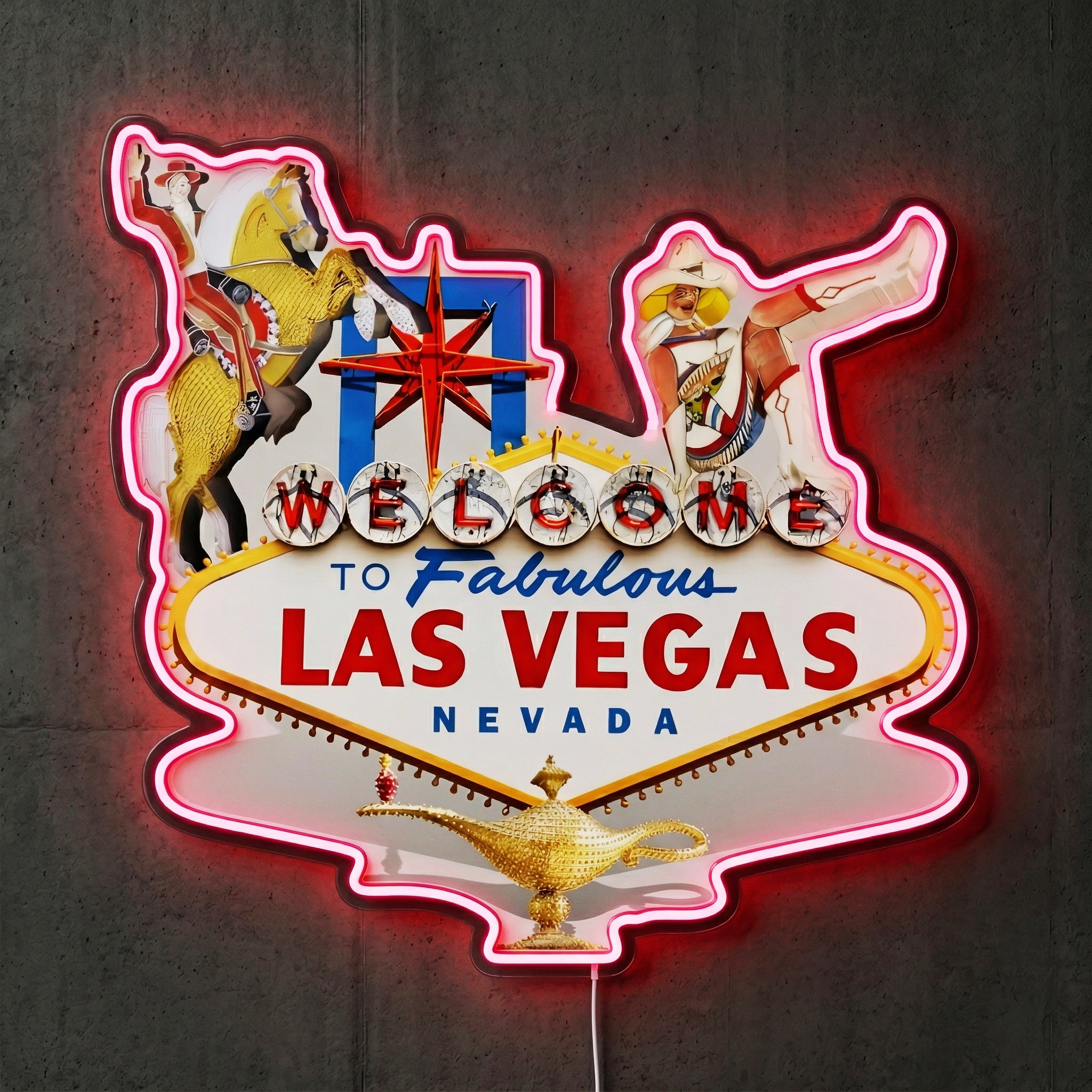 ShineNeon™ Las Vegas Western Icons neon sign USB Power - LED neon sign view 5