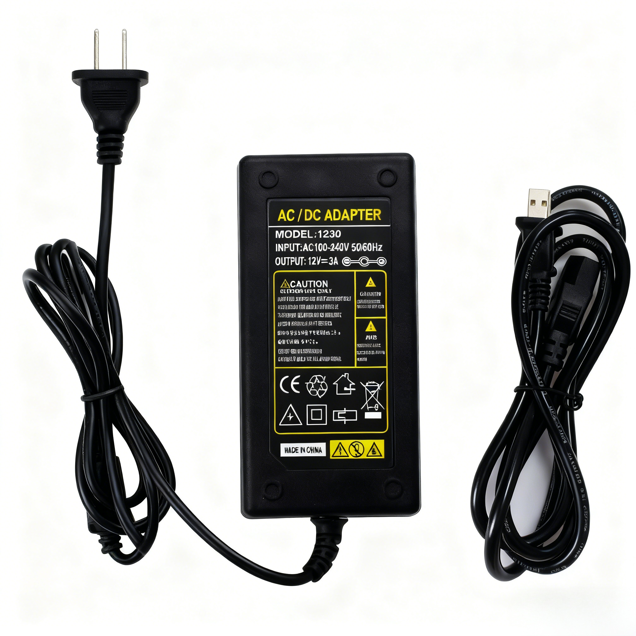 12V 3A Power Adapter for LED Neon Signs – AC/DC Wall Plug Power Supply