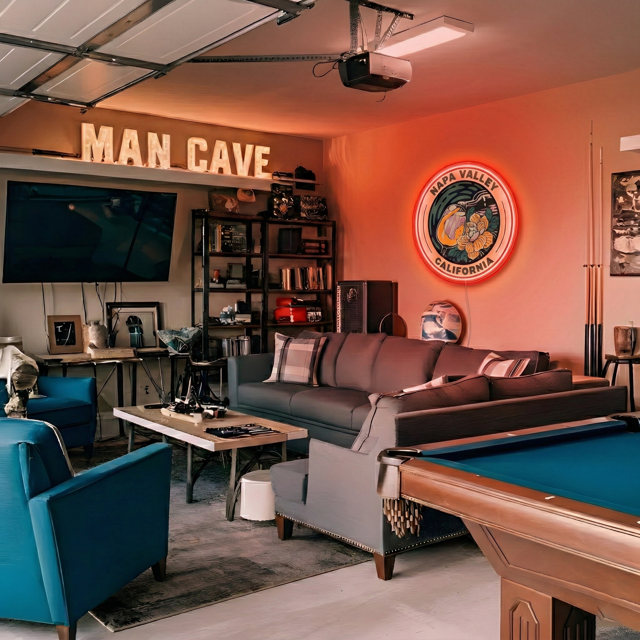 ShineNeon™ Napa Valley Wine Art LED Neon Sign - California Vineyard Wall Decor USB Powered