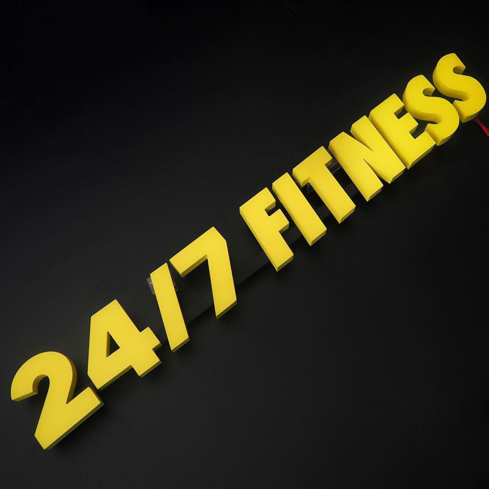 24 7 Fitness 3D Frontlit Letters Metal Led Sign - Shineneon