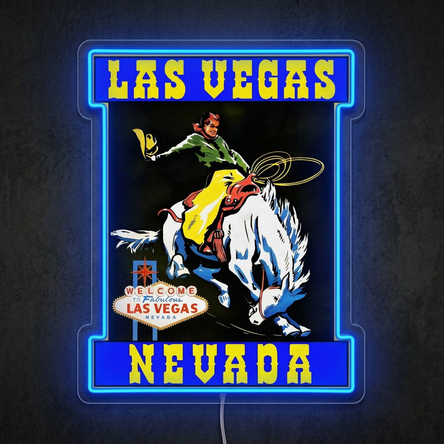 ShineNeon™ Las Vegas Cowgirl neon sign USB Power - LED neon sign close-up detail