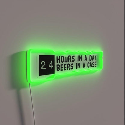 24 Hours In A Day 24 Beers In A Case Rgb Led Neon Sign - Shineneon