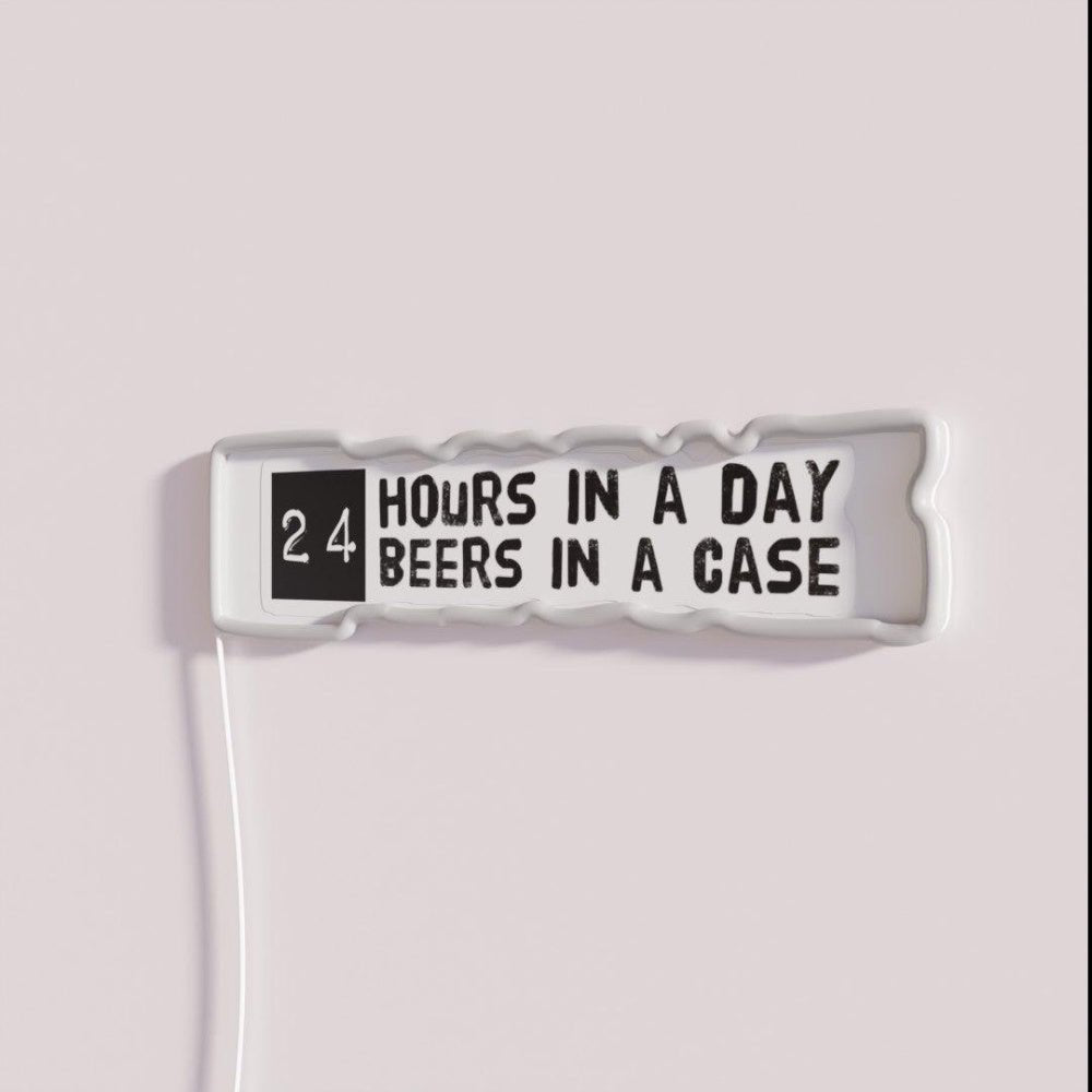 24 Hours In A Day 24 Beers In A Case Rgb Led Neon Sign - Shineneon