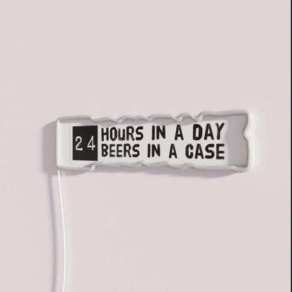 24 Hours In A Day 24 Beers In A Case Rgb Led Neon Sign - Shineneon