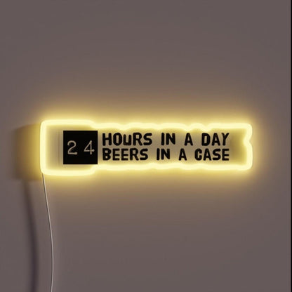 24 Hours In A Day 24 Beers In A Case Rgb Led Neon Sign - Shineneon