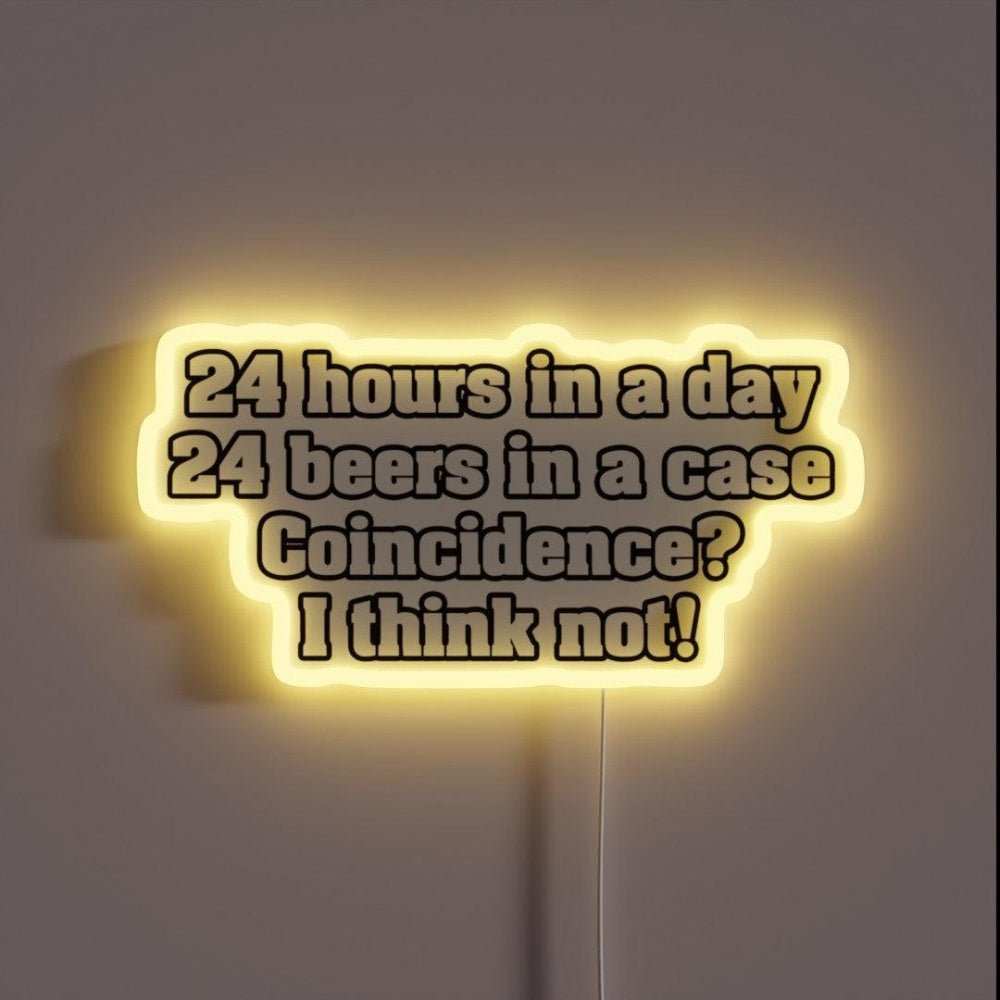 24 Hours In A Day 24 Beers Rgb Led Neon Sign - Shineneon