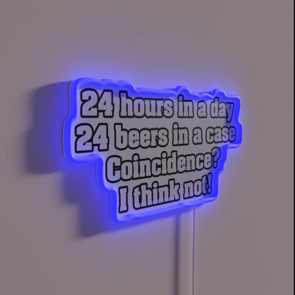 24 Hours In A Day 24 Beers Rgb Led Neon Sign - Shineneon