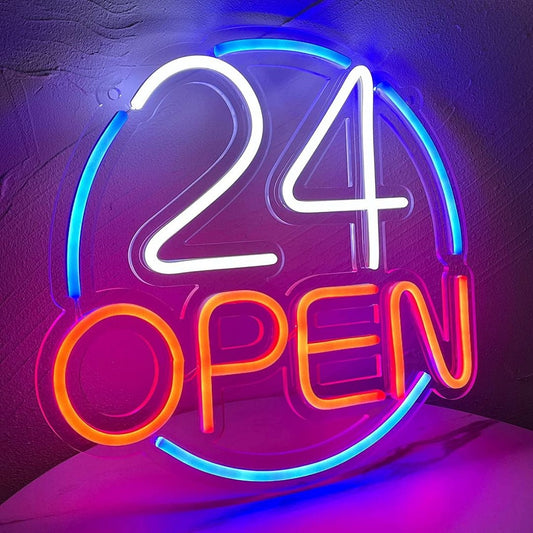 24 Hours Open Led Sign Business Neon Sign