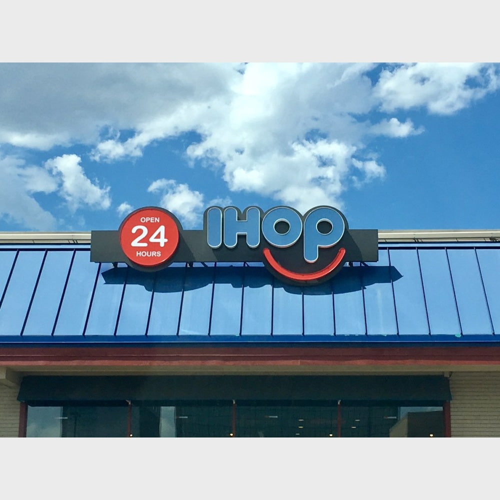 24H Open Ihop 3D Frontlit Channel Letters Led Light Sign