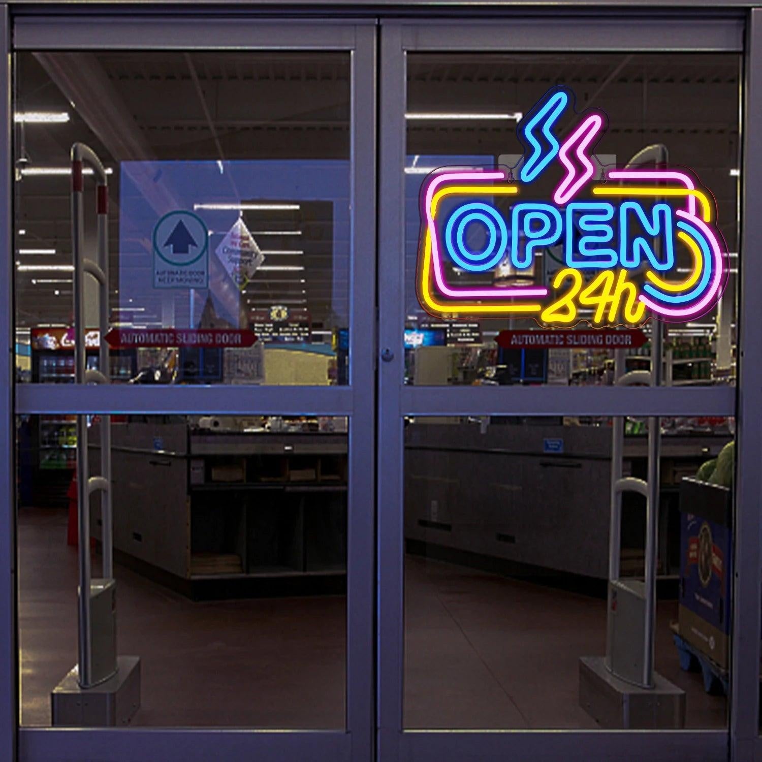 24h Open Multicolor Geometric Cat Led Neon Sign Indoor Wall Art | Shineneon