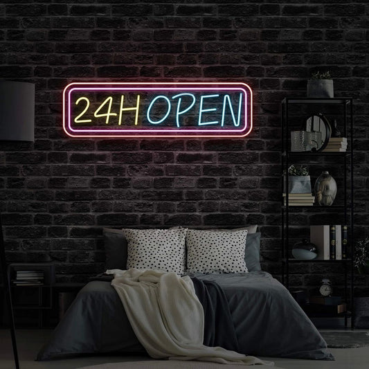 24h Open Restaurant Neon Business Sign Led Business Sign