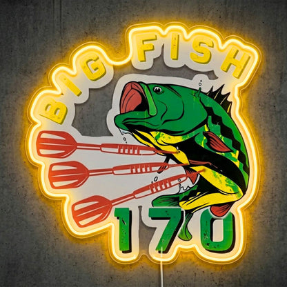 ShineNeon™ Big Fish 170 neon sign USB Power - Size and dimension reference