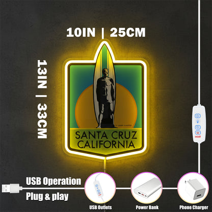 ShineNeon™ Retro Surf California LED Neon Sign - Vintage Beach Vibe Wall Art (USB Powered)