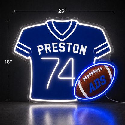Preston 74 Football Jersey Custom LED Neon Sign
