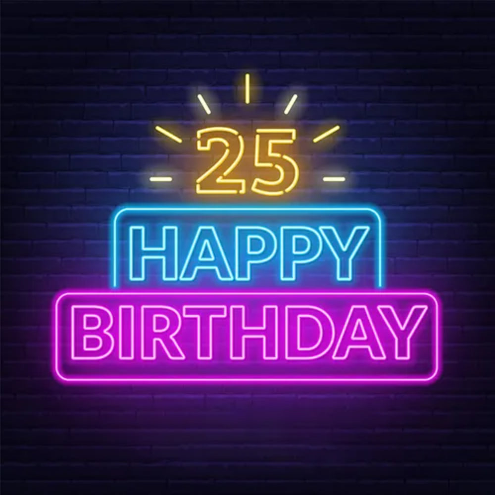 25th Happy Birthday Led Neon Sign | Shineneon