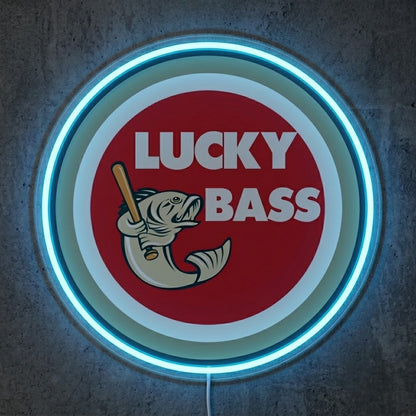 ShineNeon™ Lucky Bass Badge neon sign USB Power - LED neon sign close-up detail