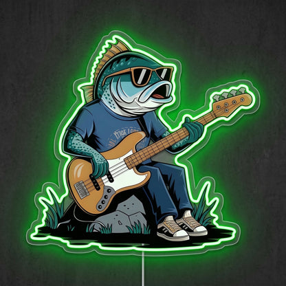 ShineNeon™ Guitar Fish Jam neon sign USB Power - Custom LED neon sign front view