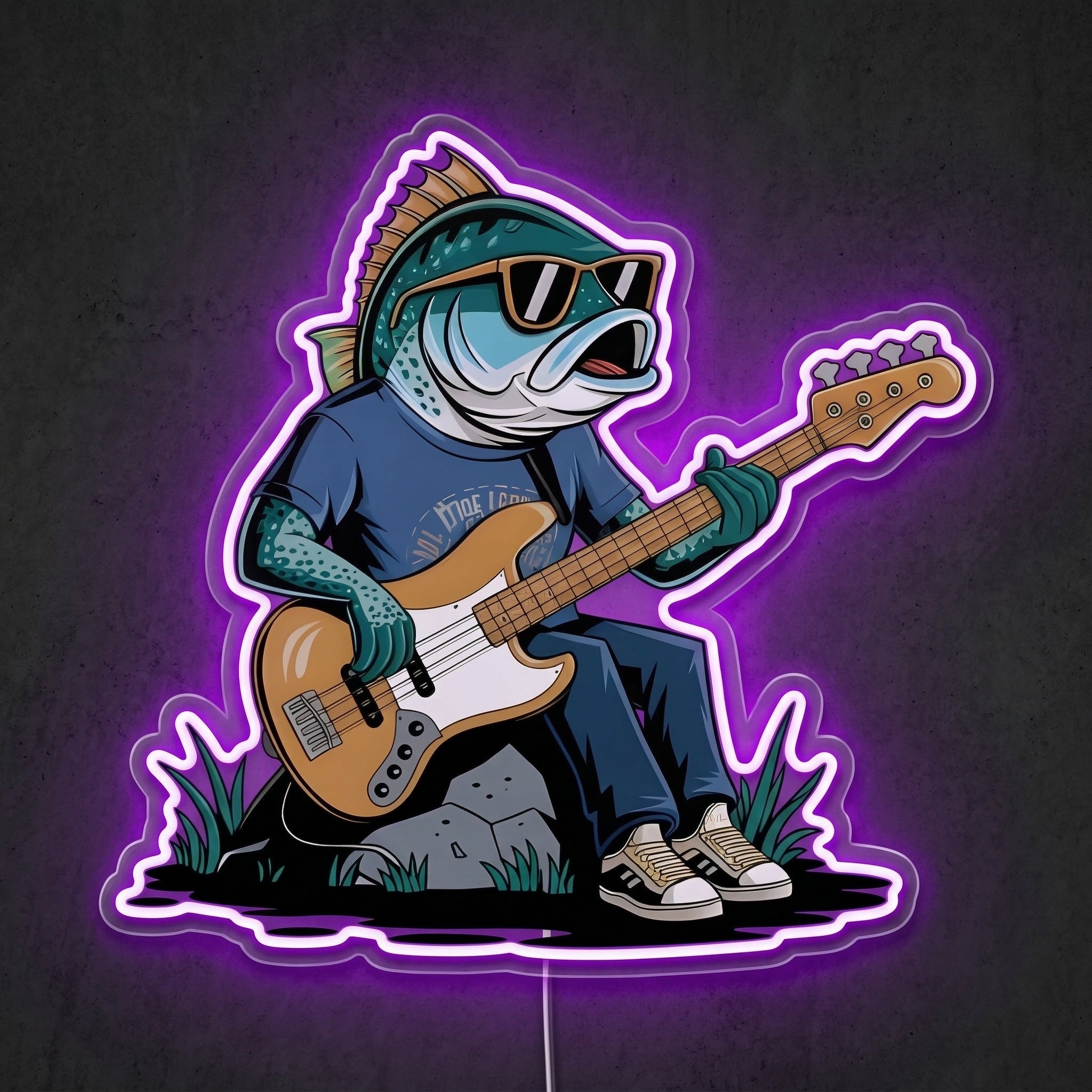 ShineNeon™ Guitar Fish Jam neon sign USB Power - LED neon sign view 8
