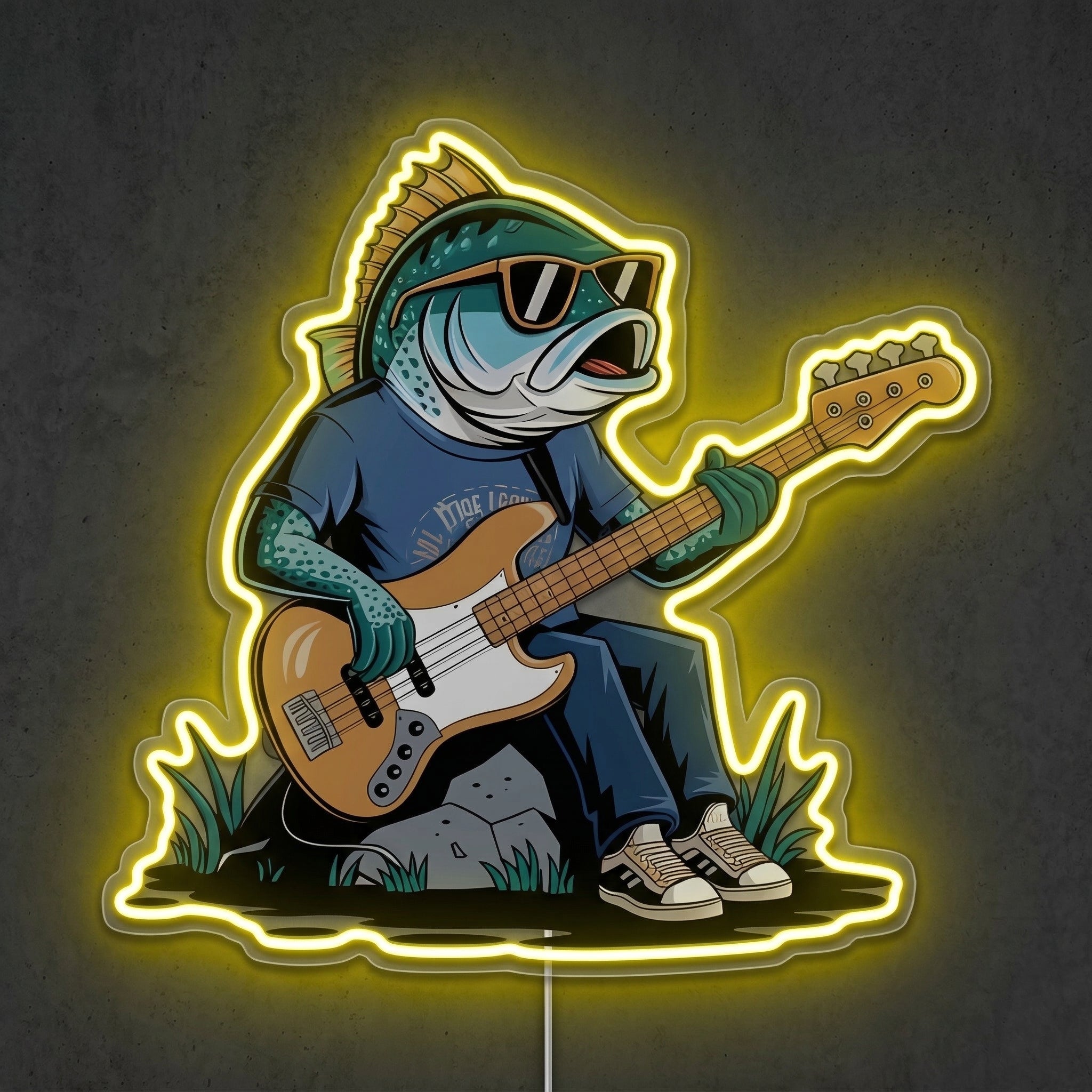 ShineNeon™ Guitar Fish Jam neon sign USB Power - LED neon sign view 5