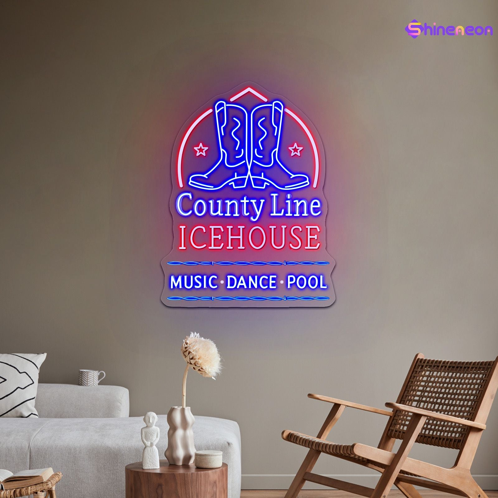 Country Line Ice House Custom Led Neon Sign Waterproof Free Shipping