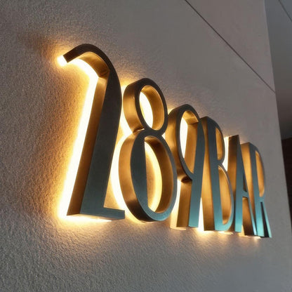 289 Bar 3D Metal Backlit Letters Business Led Sign