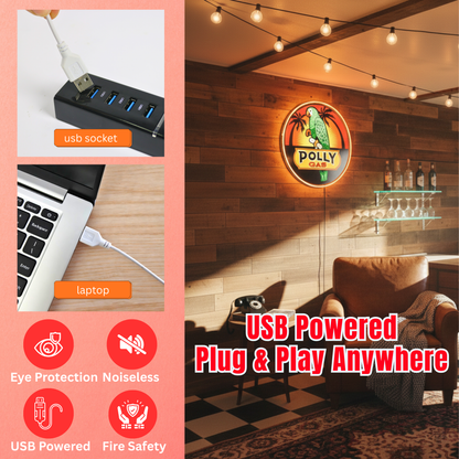 ShineNeon™ Sunset Parrot Glow | Retro Coastal Gas Station Neon Sign