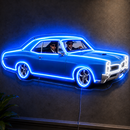 Vintage Two Hot Rod Custom LED Neon Sign