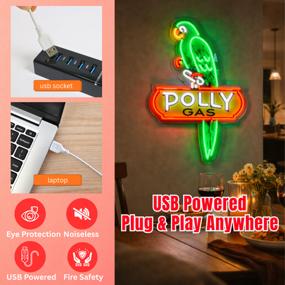 ShineNeon™ Retro Gas Station Parrot | Vintage Americana Garage Sign