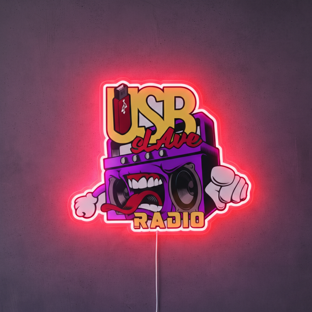 ShineNeon™ Slave Radio LED Neon Sign Wall Decor for Studio & Bar (USB Power)