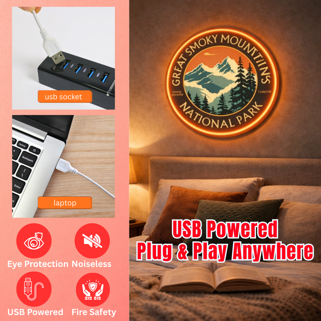 ShineNeon™ Great Smoky Mountains National Park LED Neon Sign - Vintage Nature Wall Decor