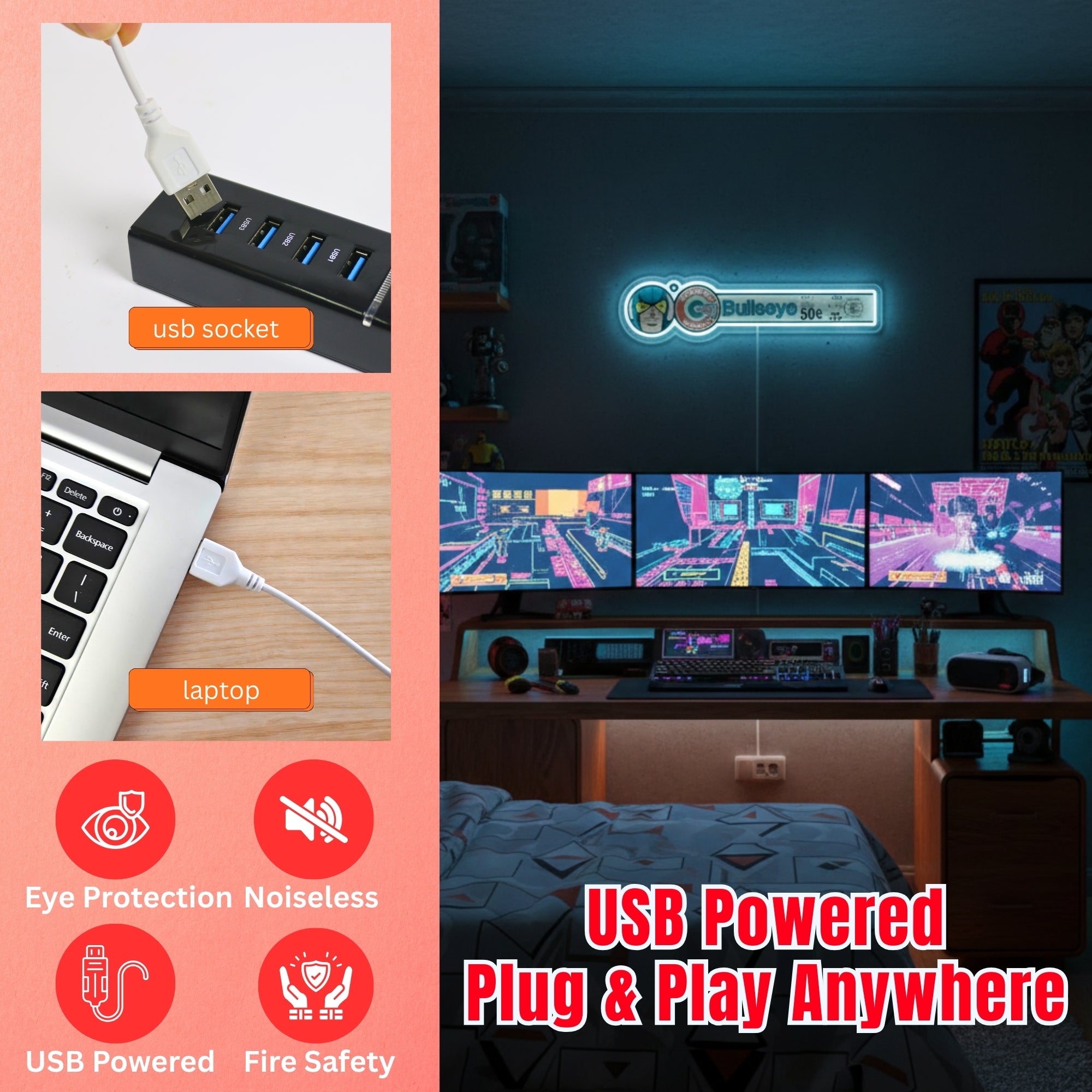 ShineNeon™ Retro Bullseye Comic Ledger LED Neon Sign - Superhero Wall Decor