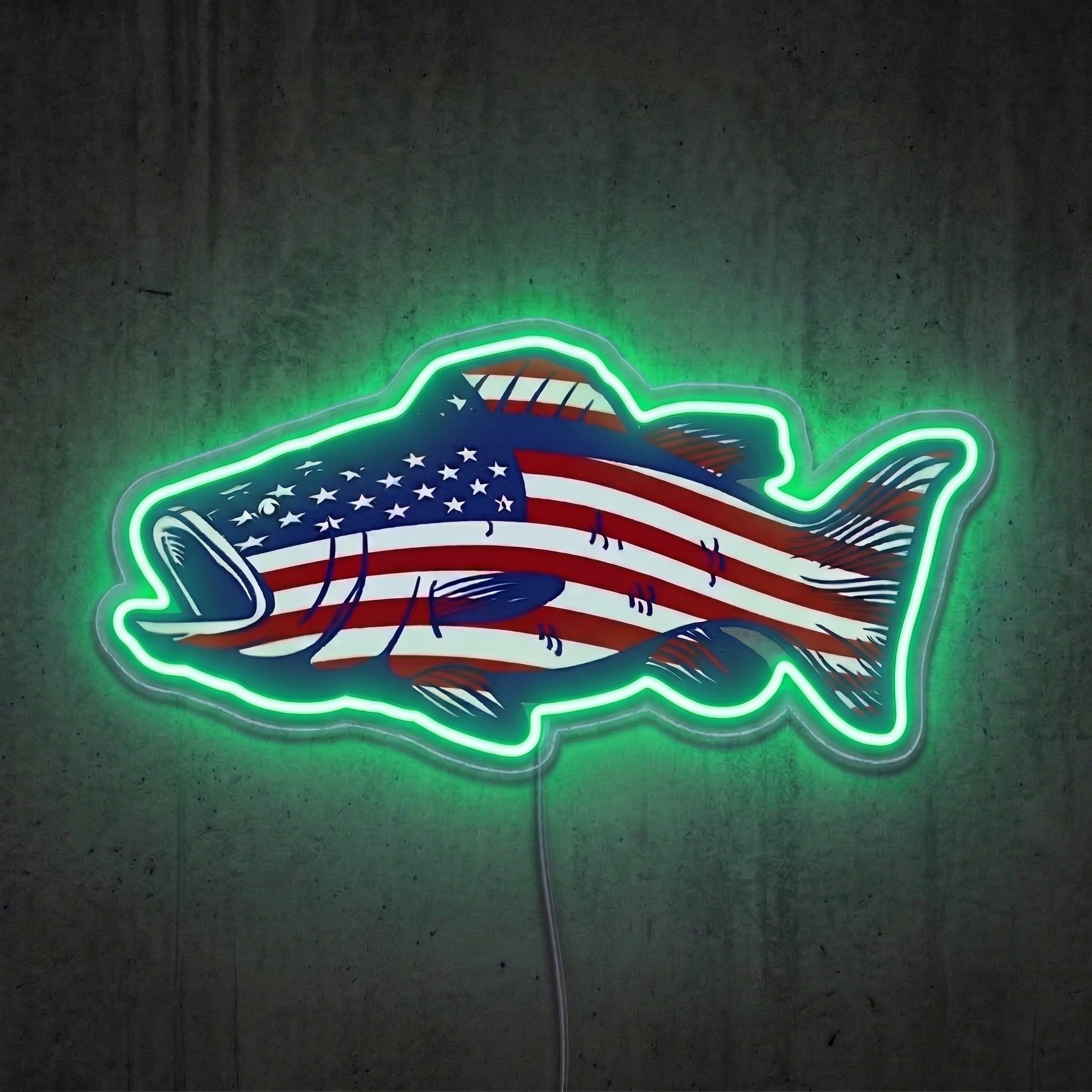 ShineNeon™ American Fish Flag neon sign USB Power - LED neon sign view 9