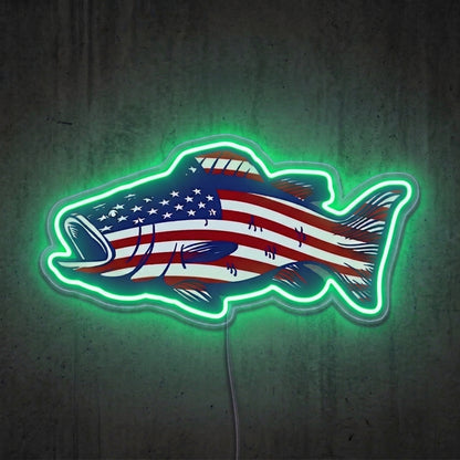 ShineNeon™ American Fish Flag neon sign USB Power - LED neon sign view 9