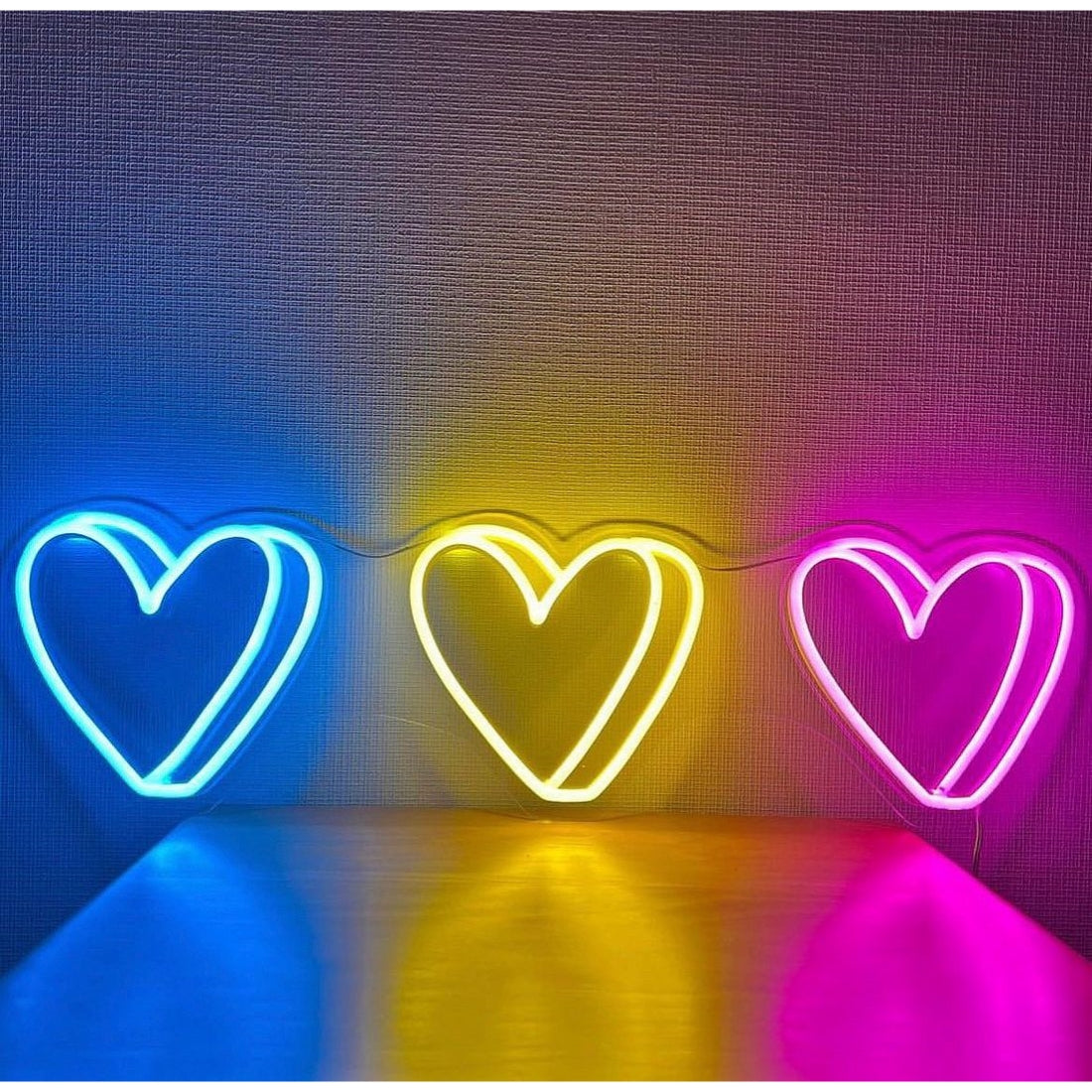 3 Heart Led Sign Business Neon Sign