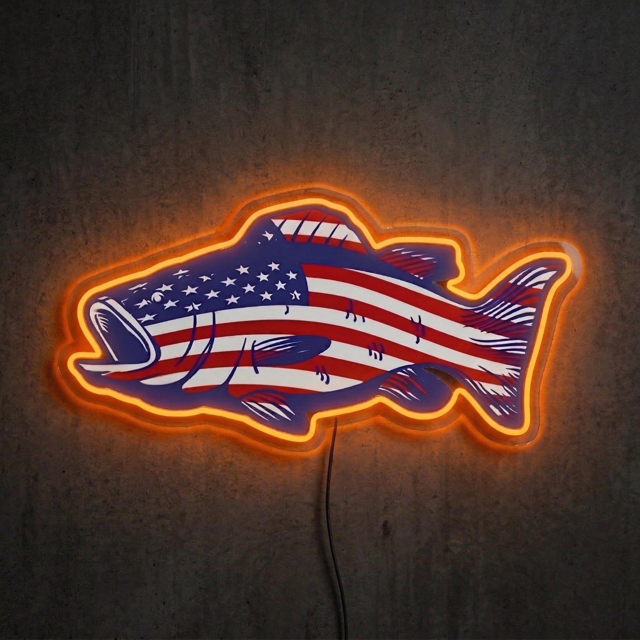 ShineNeon™ American Fish Flag neon sign USB Power - LED neon sign view 5