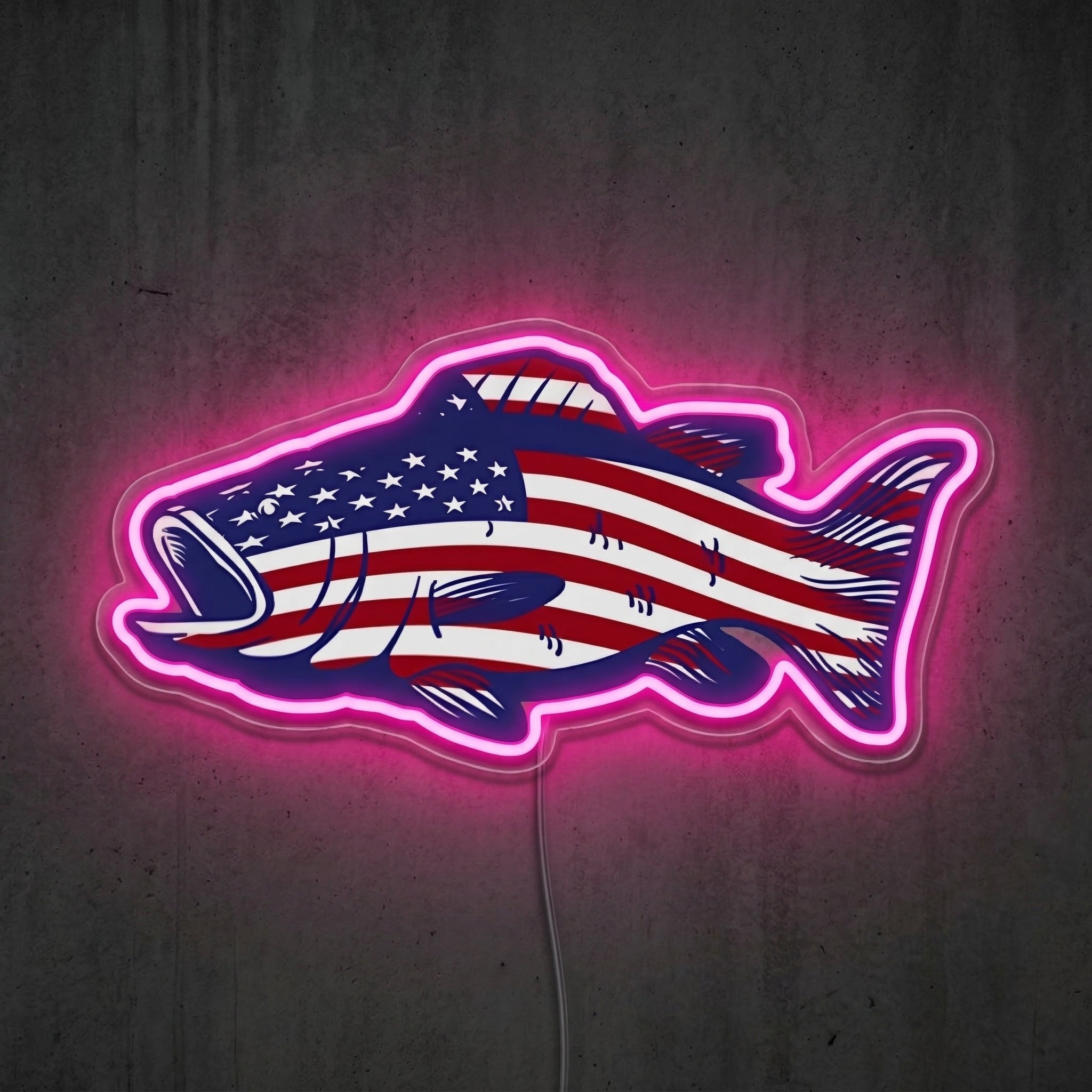 ShineNeon™ American Fish Flag neon sign USB Power - LED neon sign view 6
