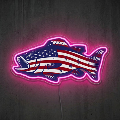 ShineNeon™ American Fish Flag neon sign USB Power - LED neon sign view 6