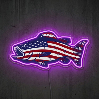 ShineNeon™ American Fish Flag neon sign USB Power - LED neon sign view 7