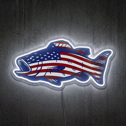 ShineNeon™ American Fish Flag neon sign USB Power - LED neon sign view 8