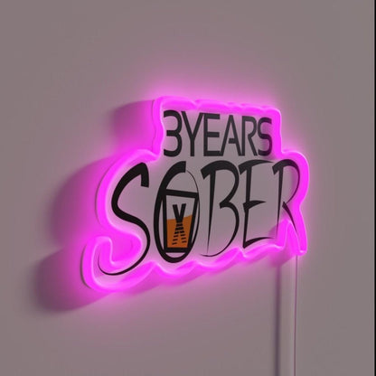 3 Years Sober Sober Life Rgb Led Neon Sign - Shineneon