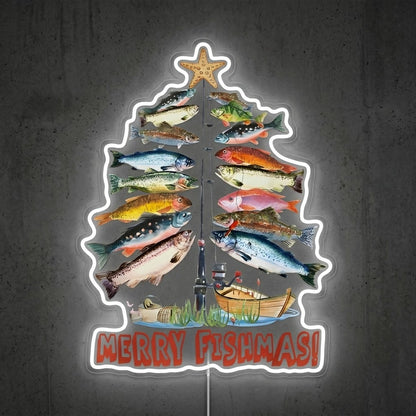 ShineNeon™ Merry Fishmas Tree neon sign USB Power - LED neon sign view 8