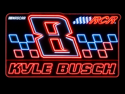 8 KYLE BUSCH NASCAR RCR Custom Led Neon Sign with 30-inch