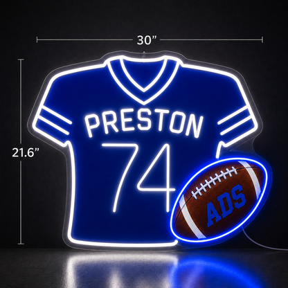 Preston 74 Football Jersey Custom LED Neon Sign