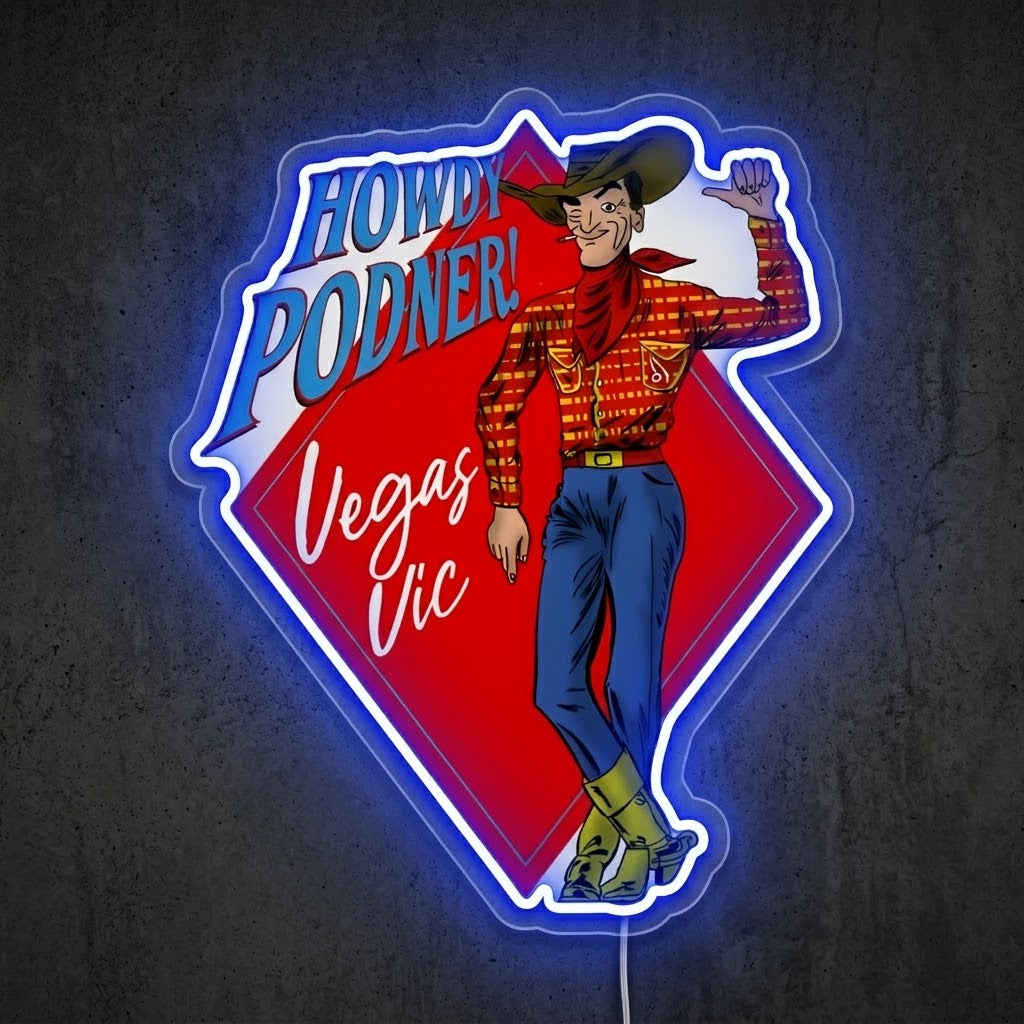 ShineNeon™ Nevada Cowgirl Glow neon sign USB Power - Size and dimension reference