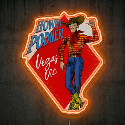 ShineNeon™ Nevada Cowgirl Glow neon sign USB Power - LED neon sign close-up detail