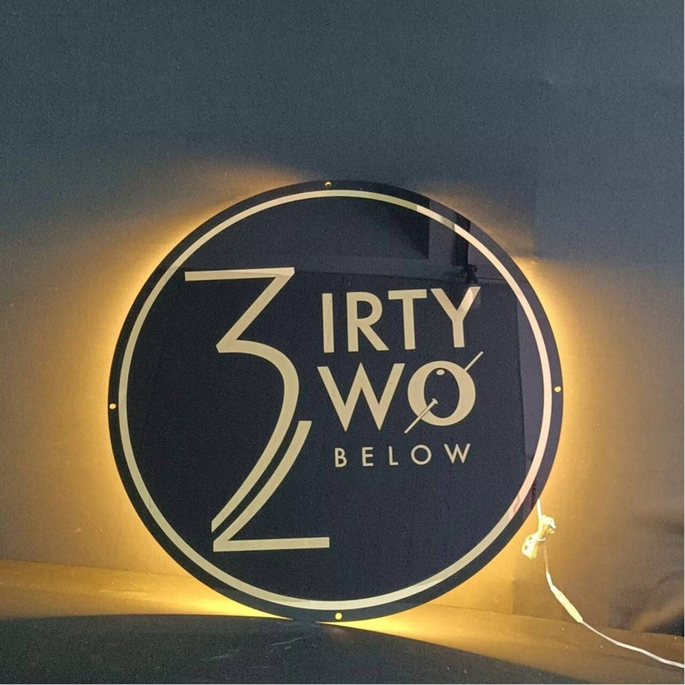 32Irty Two Below Acrylic Business Logo Sign