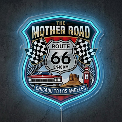 ShineNeon™ Mother Road Route 66 neon sign USB Power - LED neon sign close-up detail
