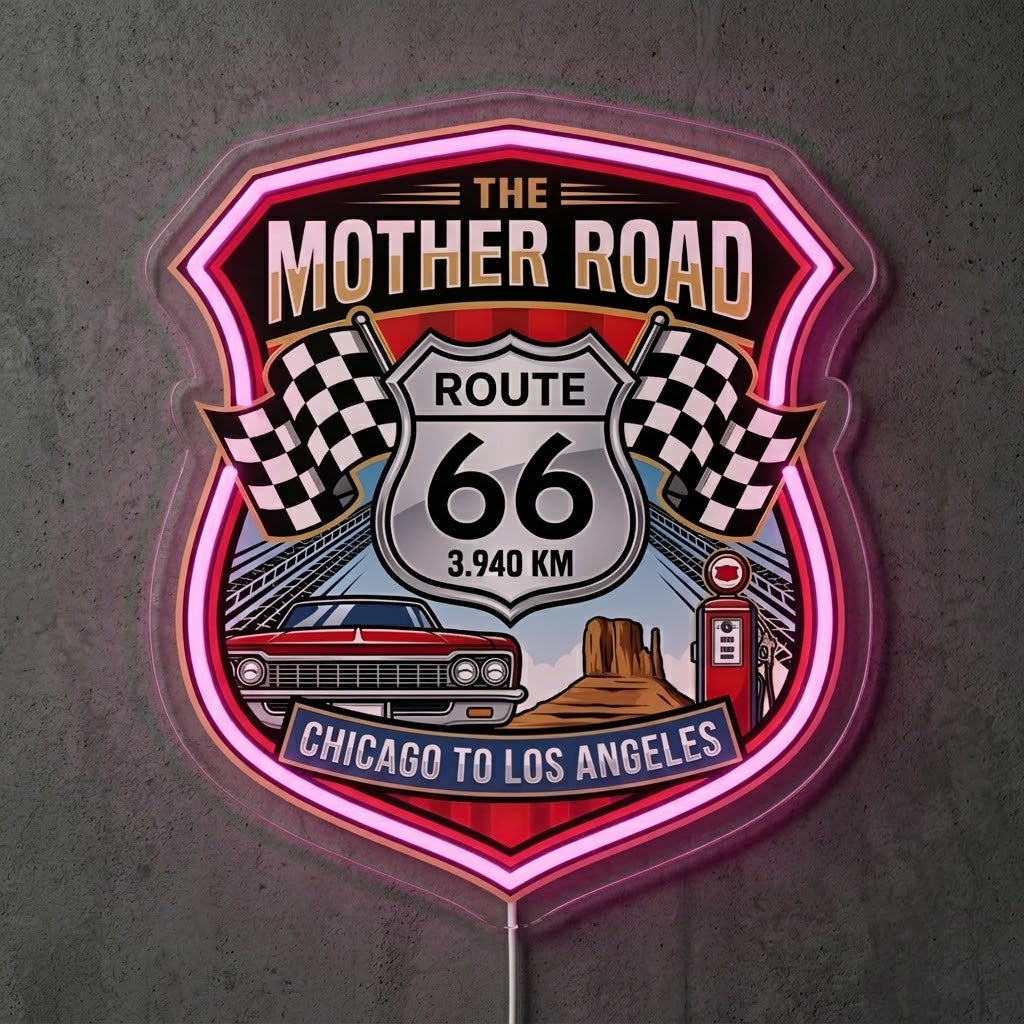ShineNeon™ Mother Road Route 66 neon sign USB Power - LED neon sign view 6