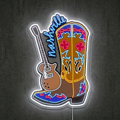 ShineNeon™ Cowboy Boot Guitar neon sign USB Power - LED neon sign view 8